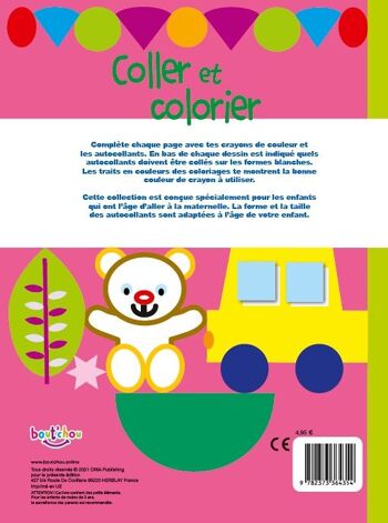 LIVRE - En route pour la maternelle coller et colorier 2+ 2