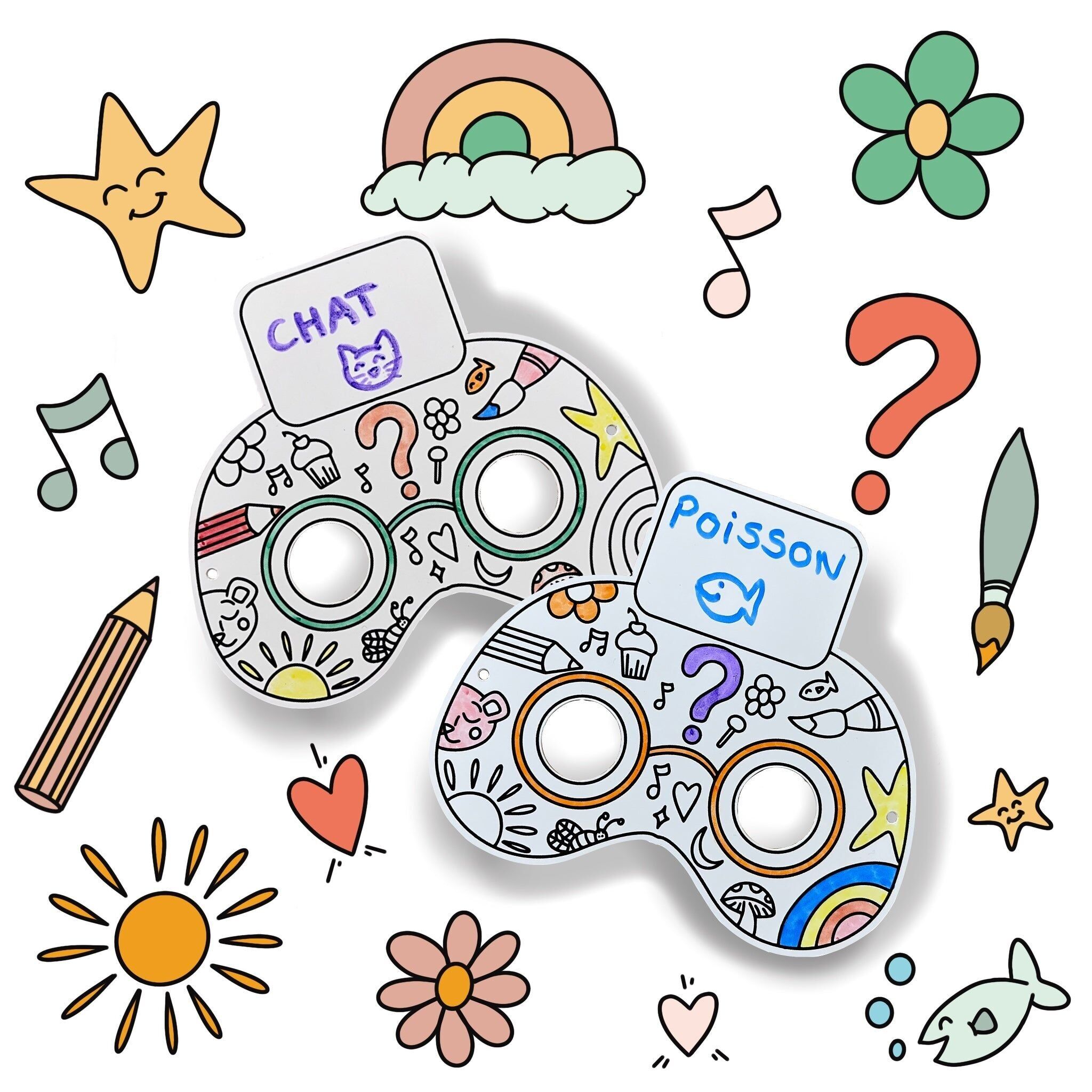 Paquete de 3 máscaras "¿Quién soy yo?" ¡Creen y adivinen juntos!