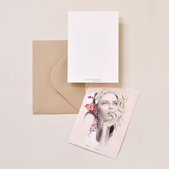 Set de 3 Cartes postales A6 - collection "Femmes & Fleurs" 3