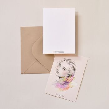 Set de 3 Cartes postales A6 - collection "Femmes & Fleurs" 5