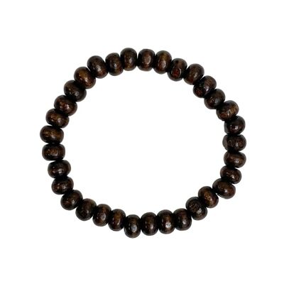 pulsera de madera marrón oscuro