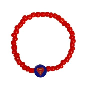 bracelet en argile superman rouge 1