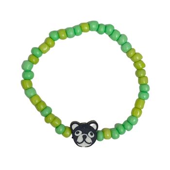bracelet en argile ours vert 1