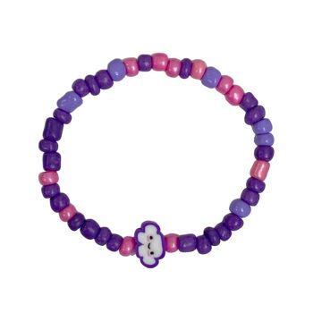 bracelet en argile nuage violet 1