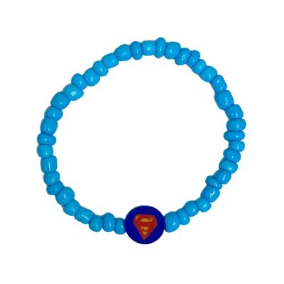 bracelet en argile spiderman bleu