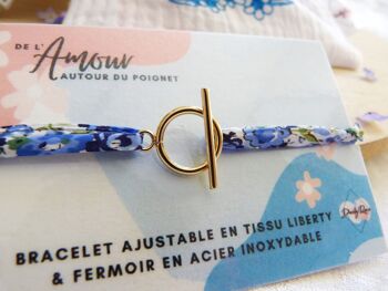 Kit Fleurs Bleues - Marque-pages, Bracelet et Pochon 3