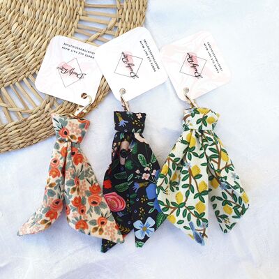 Floral fabric key rings Set of 3