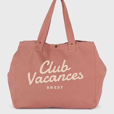 Large pink Vacation Club tote bag - Customizable