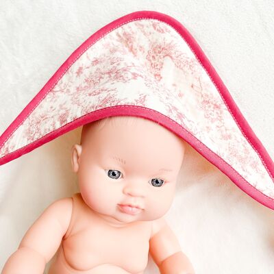Jouy pink baby bath cape