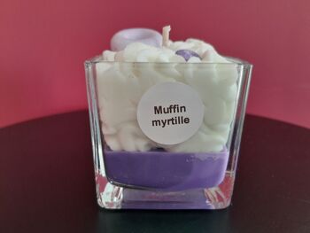 Bougie parfumée au muffin myrtille 2