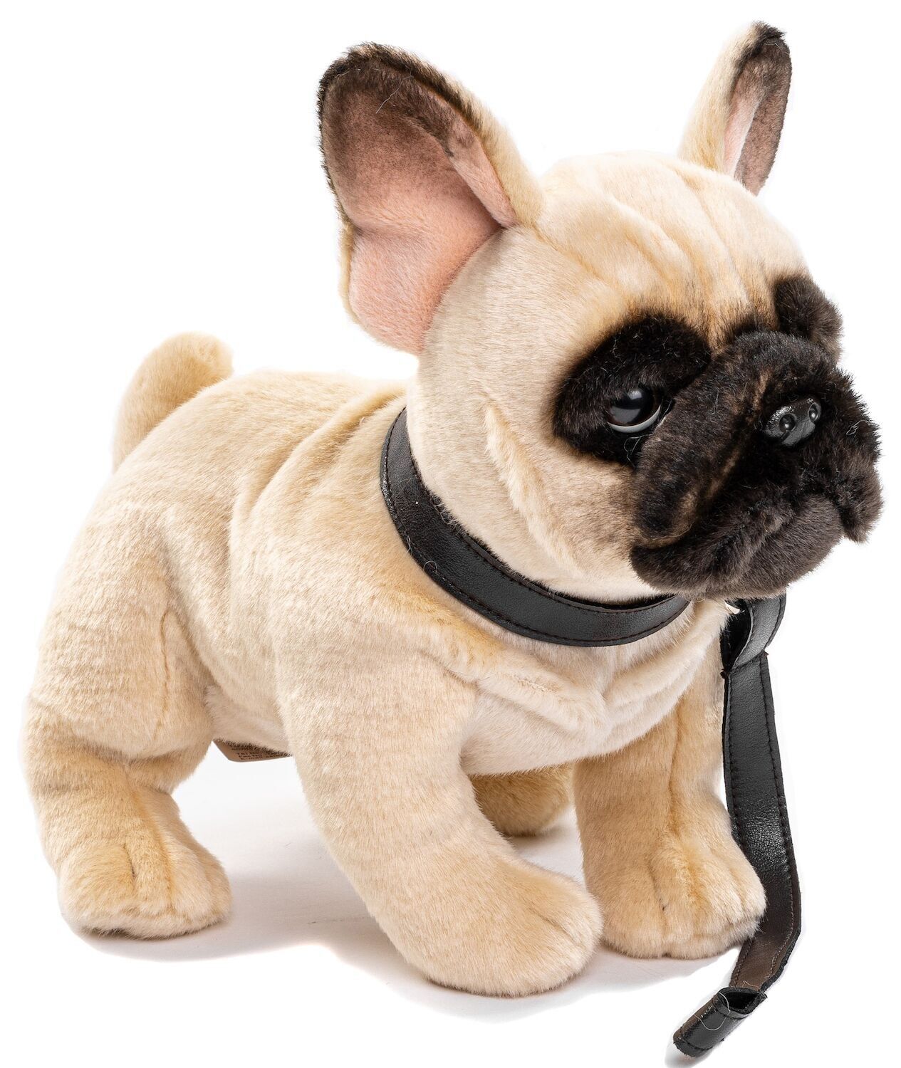 Bulldog Francés (beige) - Con correa - 27 cm (largo) - Palabras clave: perro, mascota, peluche, peluche, peluche, peluche