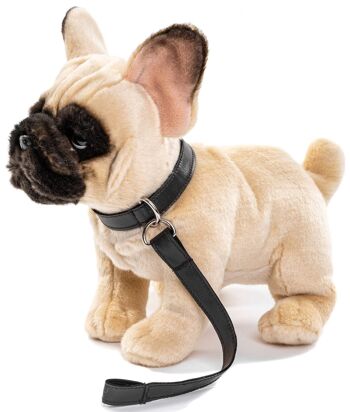 Bouledogue français (beige) - Avec laisse - 27 cm (longueur) - Mots clés : chien, animal de compagnie, peluche, peluche, peluche, peluche 3