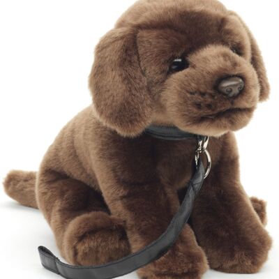 Labrador puppy (brown) - With leash - 23 cm (height) - Keywords: dog, pet, plush, plush toy, stuffed toy, cuddly toy