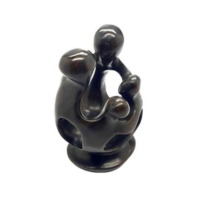 Serpentina intagliata a mano, figure di famiglia, 12 cm