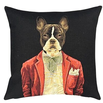 housse de coussin dandy boston terrier - bouledogue français