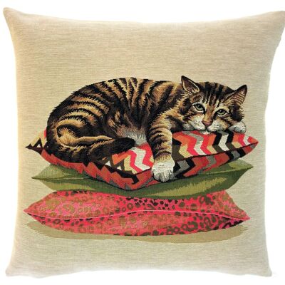 housse de coussin chat tigre