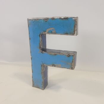 Lettre "F" fabriquée à partir de barils de pétrole recyclés | 22 ou 50 cm | Couleurs différentes 4