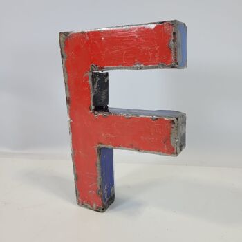 Lettre "F" fabriquée à partir de barils de pétrole recyclés | 22 ou 50 cm | Couleurs différentes 7