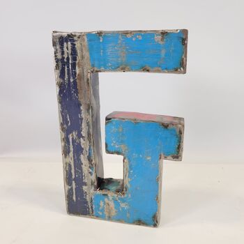 Lettre "G" fabriquée à partir de barils de pétrole recyclés | 22 ou 50 cm | Couleurs différentes 2
