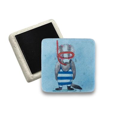Magnet mini tile bathing badger