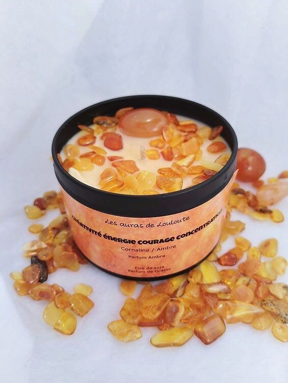 Lithotherapie-Kerze Kreativität Konzentration Selbstvertrauen