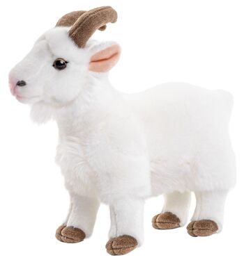 Chèvre de montagne blanche - 29 cm (longueur) - Mots clés : animal de la forêt, chèvre, peluche, peluche, peluche, peluche 1