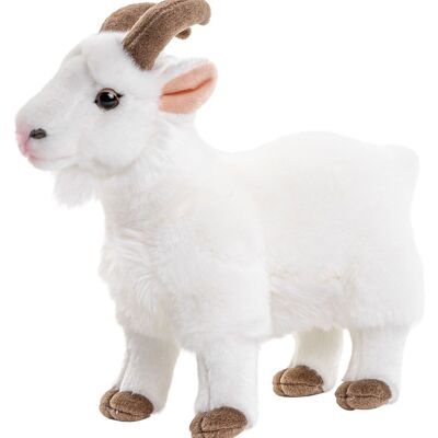 Cabra montés blanca - 29 cm (largo) - Palabras clave: animal del bosque, cabra, peluche, peluche, peluche, peluche