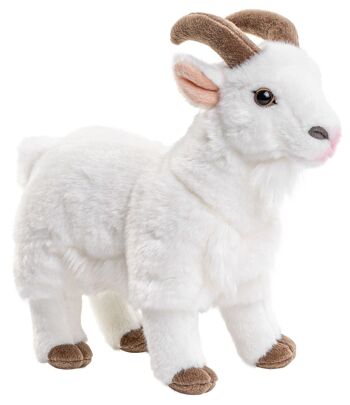 Chèvre de montagne blanche - 29 cm (longueur) - Mots clés : animal de la forêt, chèvre, peluche, peluche, peluche, peluche 2