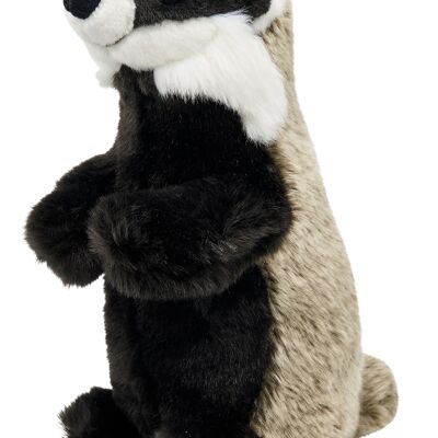 Badger, sitting - 28 cm (height) - Keywords: forest animal, plush, plush toy, stuffed animal, cuddly toy