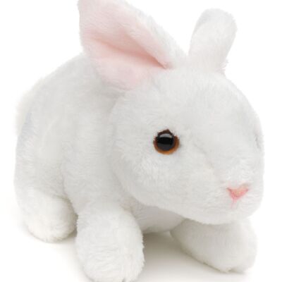 Peluche lapin (blanc) - 15 cm (longueur) - Mots clés : animal de la forêt, lapin, peluche, peluche, peluche, peluche