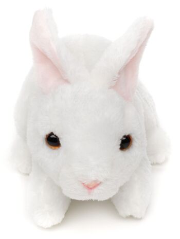 Peluche lapin (blanc) - 15 cm (longueur) - Mots clés : animal de la forêt, lapin, peluche, peluche, peluche, peluche 2