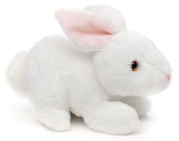 Peluche lapin (blanc) - 15 cm (longueur) - Mots clés : animal de la forêt, lapin, peluche, peluche, peluche, peluche 3