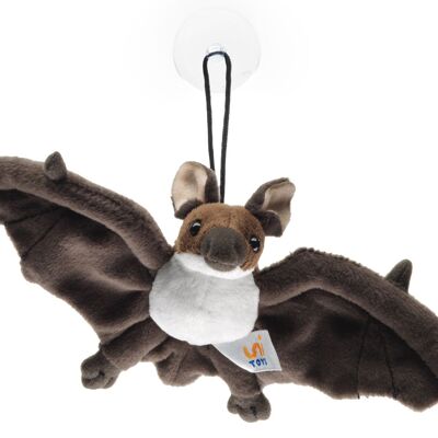 Pipistrello (marrone-bianco) - Con ventosa - 23 cm (larghezza) - Parole chiave: animale della foresta, peluche, peluche, animale di peluche, peluche