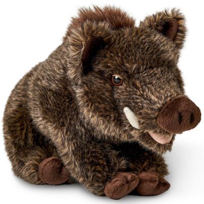 Jabalí sentado - 18 cm (altura) - Palabras clave: animal del bosque, cría, peluche, peluche, peluche, peluche