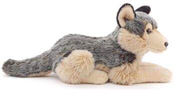 Loup gris, couché - 30 cm (longueur) - Mots clés : animal de la forêt, loup, peluche, peluche, peluche, peluche 4