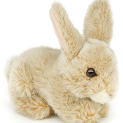 Bunny, lying (beige) - 18 cm (length) - Keywords: forest animal, rabbit, plush, plush toy, stuffed animal, cuddly toy