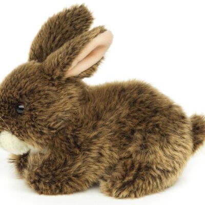 Lapin couché (marron) - 18 cm (longueur) - Mots clés : animal de la forêt, lapin, peluche, peluche, peluche, peluche