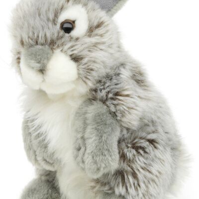 Lapin, debout (gris) - 18 cm (hauteur) - Mots clés : animal de la forêt, lapin, peluche, peluche, peluche, peluche