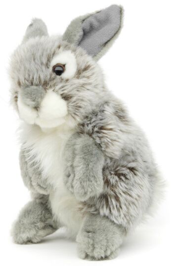 Lapin, debout (gris) - 18 cm (hauteur) - Mots clés : animal de la forêt, lapin, peluche, peluche, peluche, peluche 1