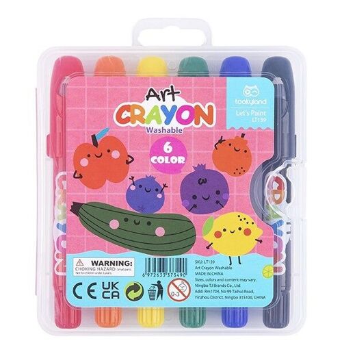 Silky Washable Crayons - 6 Colors (new packaging)