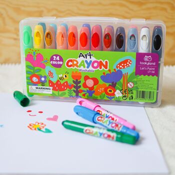 Crayons Soyeux Lavables - 24 Couleurs (nouvel emballage) 4