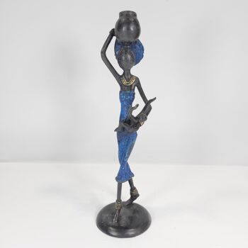 Sculpture en bronze "Femme avec enfant et cruche" de Issouf | différentes tailles et couleurs 3