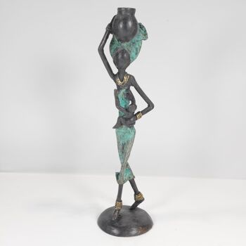Sculpture en bronze "Femme avec enfant et cruche" de Issouf | différentes tailles et couleurs 6