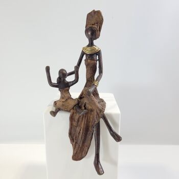 Sculpture en bronze "Maman et fils enfant" de Karim Sana | différentes tailles et couleurs 2
