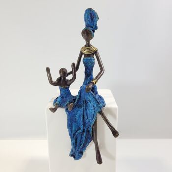 Sculpture en bronze "Maman et fils enfant" de Karim Sana | différentes tailles et couleurs 3