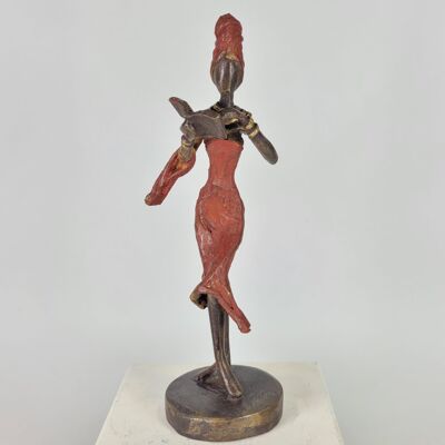 Sculpture en bronze "femme avec livre" de Karim | différentes tailles et couleurs
