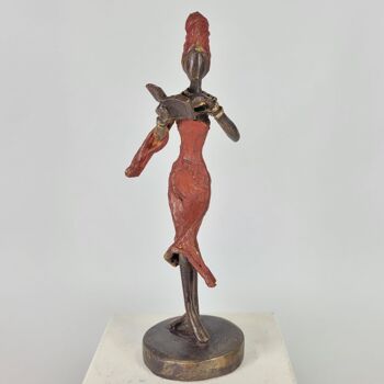 Sculpture en bronze "femme avec livre" de Karim | différentes tailles et couleurs 1