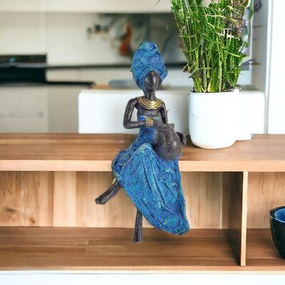 Sculpture en bronze "Femme assise avec amphore" de Soré | différentes tailles et couleurs