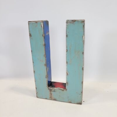 Letter "U" made from recycled oil barrels | 22 or 50 cm | different colors