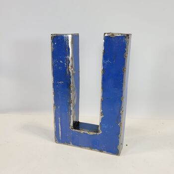 Lettre « U » fabriquée à partir de barils de pétrole recyclés | 22 ou 50 cm | Couleurs différentes 6